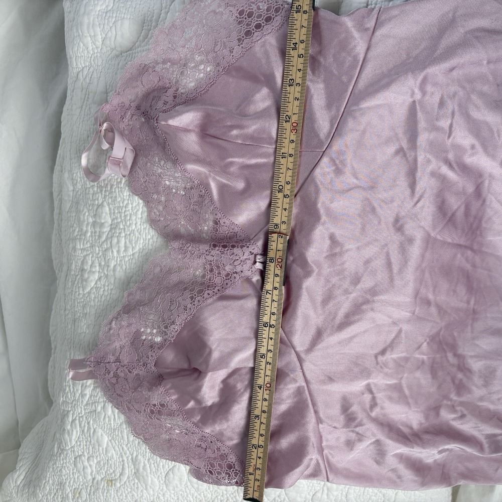 Vintage Pink Nylon Full Slip Lace Bodice Antron III Size 36 Romantic - Picture 5 of 12